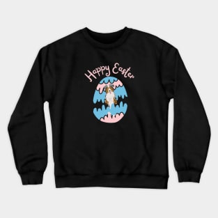 Happy Easter with Blue Merle Australian Shepherd Dog in Egg Crewneck Sweatshirt